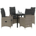 Set de masă pentru grădină cu pernă 5 pcs Gri Rattan poli - WALTI WALTI