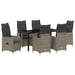 Set de masă pentru grădină cu pernă 7 pcs Gri poliratan - WALTI WALTI