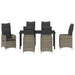 Set de masă pentru grădină cu pernă 7 pcs Gri poliratan - WALTI WALTI