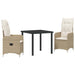Set de masă pentru grădină cu pernă 3 pcs Bej Rattan poli - WALTI WALTI