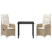 Set de masă pentru grădină cu pernă 3 pcs Bej Rattan poli - WALTI WALTI