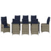 Set de masă pentru grădină cu pernă 9 pcs Negru poliratan - WALTI WALTI