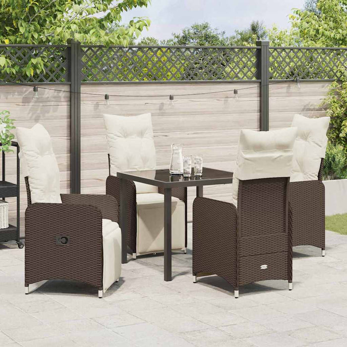 Set de masă pentru grădină cu pernă 5 pcs Maro Rattan poli - WALTI WALTI