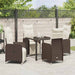 Set de masă pentru grădină cu pernă 5 pcs Maro Rattan poli - WALTI WALTI