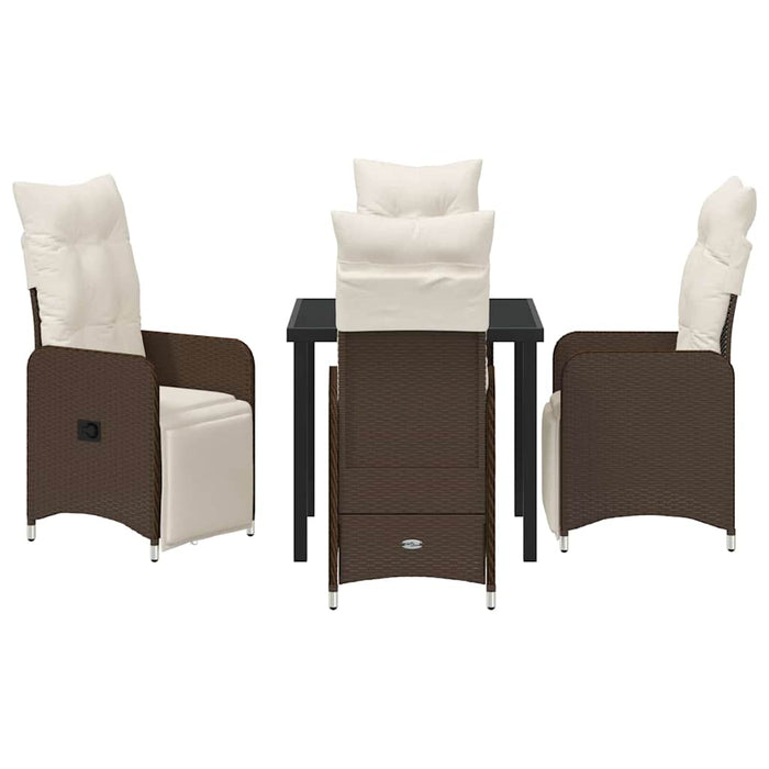 Set de masă pentru grădină cu pernă 5 pcs Maro Rattan poli - WALTI WALTI
