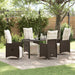 Set de masă pentru grădină cu pernă 5 pcs Maro Rattan poli - WALTI WALTI