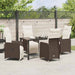 Set de masă pentru grădină cu pernă 5 pcs Maro Rattan poli - WALTI WALTI