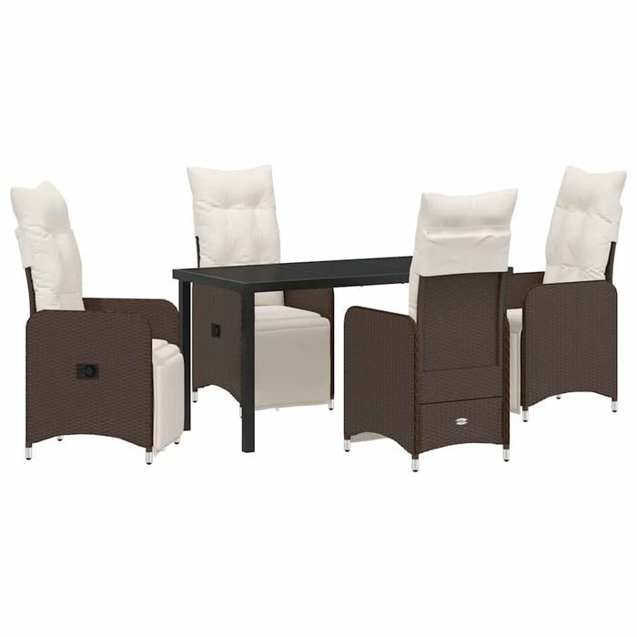 Set de masă pentru grădină cu pernă 5 pcs Maro Rattan poli - WALTI WALTI