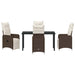 Set de masă pentru grădină cu pernă 5 pcs Maro Rattan poli - WALTI WALTI