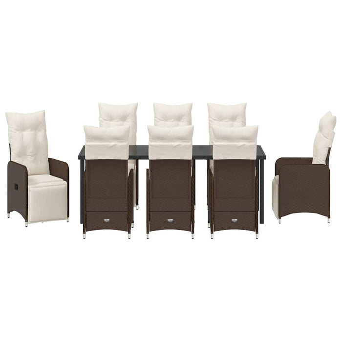 Set de masă pentru grădină cu pernă 9 pcs Maro poliratan - WALTI WALTI