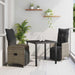 Set de masă pentru grădină cu pernă 3 pcs Gri Rattan poli - WALTI WALTI