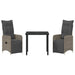 Set de masă pentru grădină cu pernă 3 pcs Gri Rattan poli - WALTI WALTI