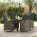 Set de masă pentru grădină cu pernă 5 pcs Gri Rattan poli - WALTI WALTI
