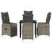 Set de masă pentru grădină cu pernă 5 pcs Gri Rattan poli - WALTI WALTI