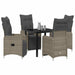 Set de masă pentru grădină cu pernă 5 pcs Gri Rattan poli - WALTI WALTI