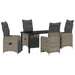 Set de masă pentru grădină cu pernă 5 pcs Gri Rattan poli - WALTI WALTI