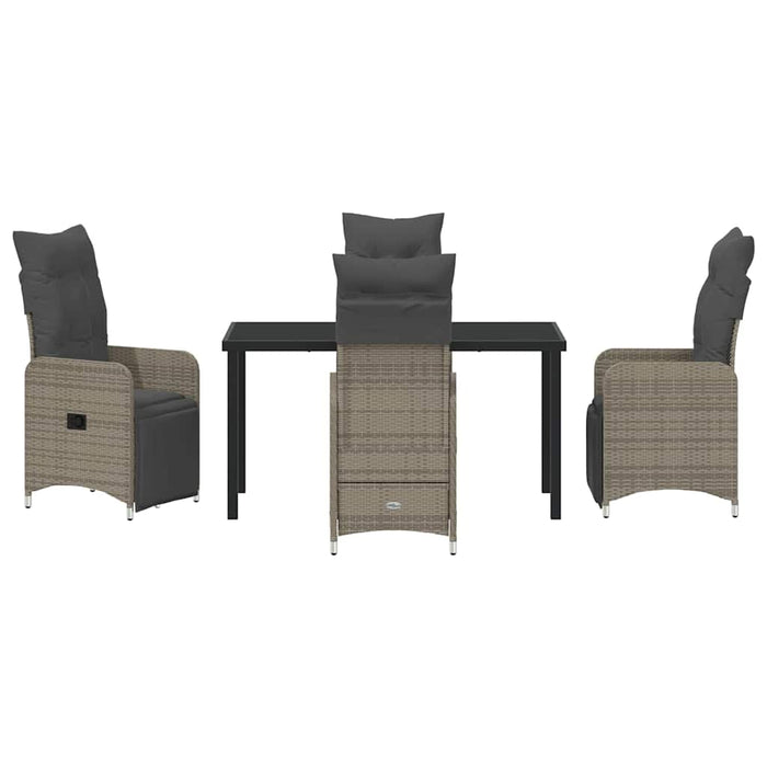 Set de masă pentru grădină cu pernă 5 pcs Gri Rattan poli - WALTI WALTI