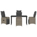 Set de masă pentru grădină cu pernă 5 pcs Gri Rattan poli - WALTI WALTI