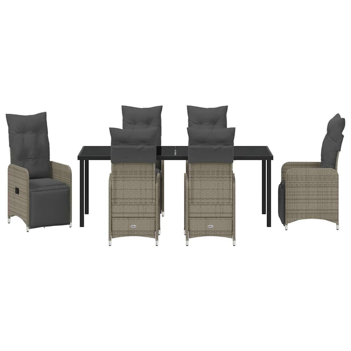 Set de masă pentru grădină cu pernă 7 pcs Gri poliratan - WALTI WALTI