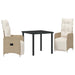 Set de masă pentru grădină cu pernă 3 pcs Bej Rattan poli - WALTI WALTI