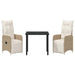Set de masă pentru grădină cu pernă 3 pcs Bej Rattan poli - WALTI WALTI