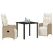 Set de masă pentru grădină cu pernă 3 pcs Bej Rattan poli - WALTI WALTI