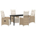 Set de masă pentru grădină cu pernă 5 pcs Bej Rattan poli - WALTI WALTI