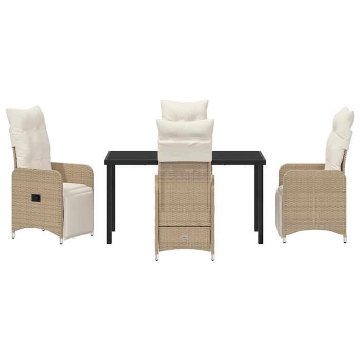 Set de masă pentru grădină cu pernă 5 pcs Bej Rattan poli - WALTI WALTI