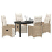 Set de masă pentru grădină cu pernă 5 pcs Bej Rattan poli - WALTI WALTI