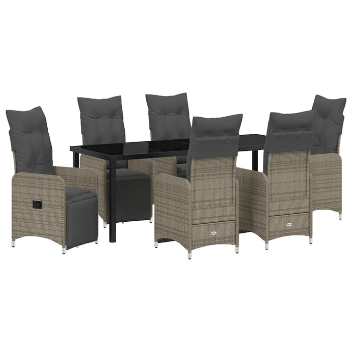 Set de masă pentru grădină cu pernă 7 pcs Bej poliratan - WALTI WALTI