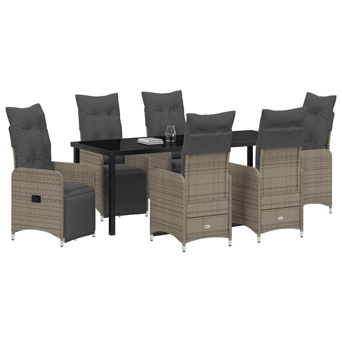 Set de masă pentru grădină cu pernă 7 pcs Bej poliratan - WALTI WALTI