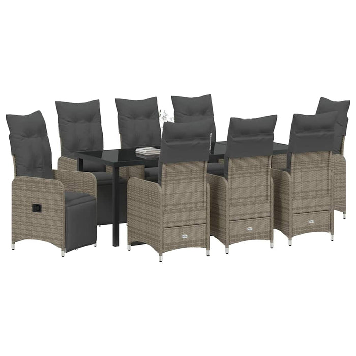 Set de masă pentru grădină cu pernă 9 pcs Bej poliratan - WALTI WALTI