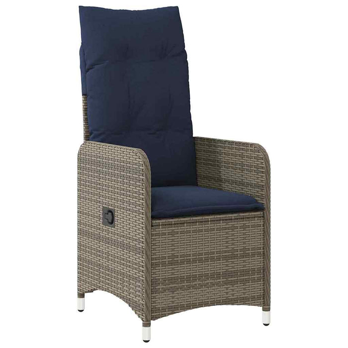 Set de masă și scaune cu pernă 5 pcs Gri Ratan PE WALTI