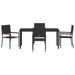Set de masă pentru grădină cu pernă 5 pcs Negru poliratan - WALTI WALTI
