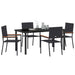 Set de masă pentru grădină cu pernă 5 pcs Negru poliratan - WALTI WALTI