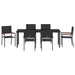 Set de masă pentru grădină cu pernă 7 pcs Negru poliratan - WALTI WALTI