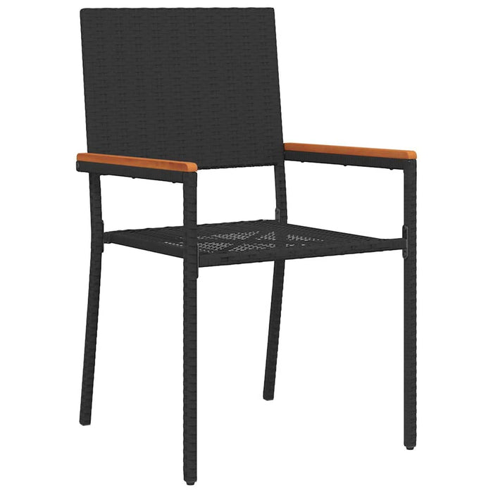 Set de masă pentru grădină cu pernă 9 pcs Negru poliratan - WALTI WALTI