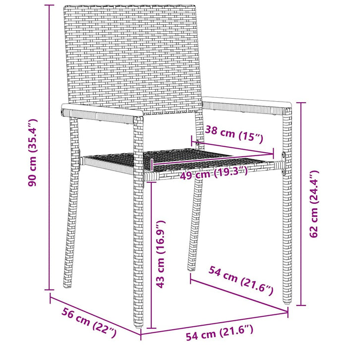 Set de masă pentru grădină cu pernă 7 pcs Gri poliratan - WALTI WALTI
