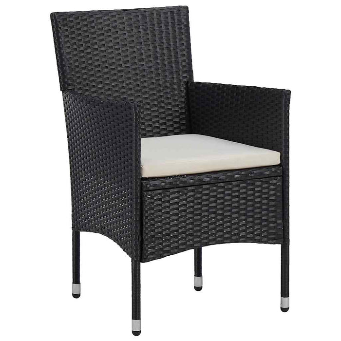 Set de mese de grădină , 3 piese, din rattan sintetic negru. - WALTI WALTI