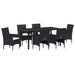Set de masă pentru grădină cu pernă 7 pcs Negru poliratan - WALTI WALTI