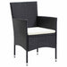 Set de masă pentru grădină cu pernă 7 pcs Negru poliratan - WALTI WALTI