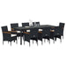 Set de masă pentru grădină cu pernă 9 pcs Negru poliratan - WALTI WALTI