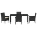 Set de masă pentru grădină cu pernă 5 pcs Negru poliratan - WALTI WALTI