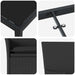 Set de masă pentru grădină cu pernă 7 pcs Negru poliratan - WALTI WALTI