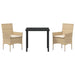 Set de dining pentru grădină , 3 piese, cu perne, din rattan poliester, bej - WALTI WALTI