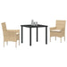 Set de dining pentru grădină , 3 piese, cu perne, din rattan poliester, bej - WALTI WALTI