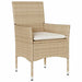 Set de dining pentru grădină , 5 piese, cu perne, bej, din rattan poliester - WALTI WALTI