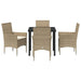 Set de dining pentru grădină , 5 piese, cu perne, bej, din rattan poliester - WALTI WALTI