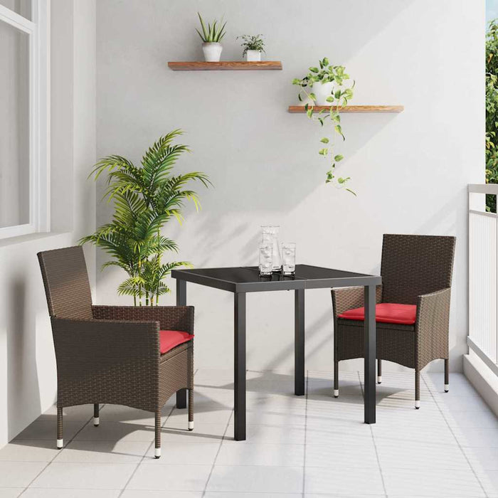 Set de masă și scaune cu pernă 3 pcs Maro Ratan PE - WALTI WALTI