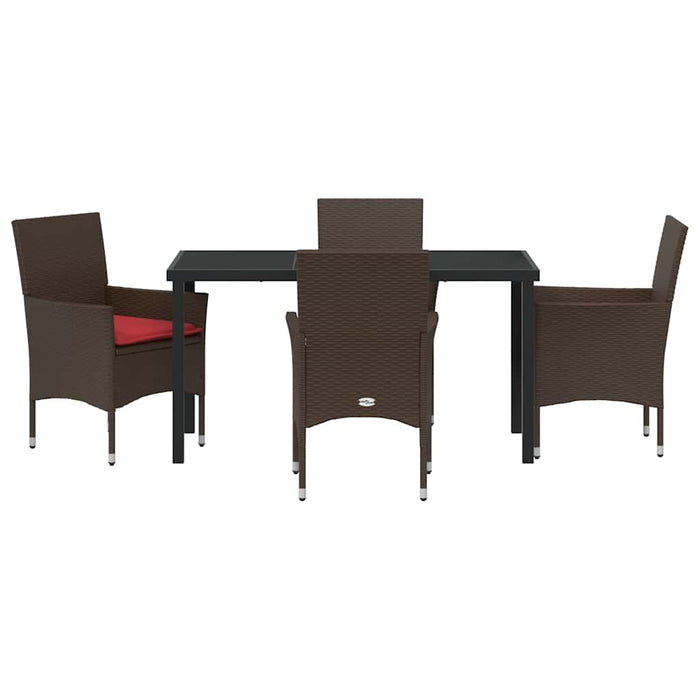 Set de masă și scaune cu pernă 5 pcs Maro Ratan PE WALTI